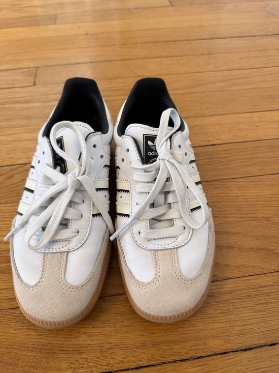 adidas Shoes - adidas White, Black & Tan Classic Samba Sneakers